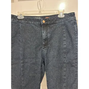 Anthropologie Pilcro High Rise Denim Legging Dark wash Metallic Shimmer Size 32 thumbnail 3