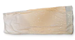 Forever 21 Champagne Sequin Maxi Skirt Straight‎ High Slit NWT Small thumbnail 1