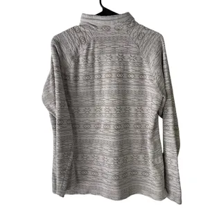 Eddie Bauer Size Large Fair Isle Fleece Grey Half Zip Pull‎ Over Sweater thumbnail 3