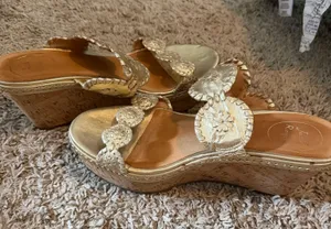 Jack Rogers Gold Wedge Sandals thumbnail 1