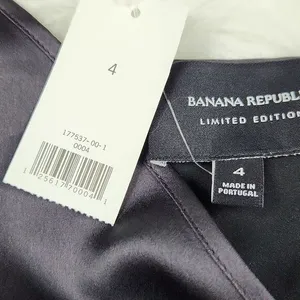 Banana‎ Republic -738 Faux Wrap Slip Dress Asymmetrical shoulder Black Satin 4 thumbnail 7