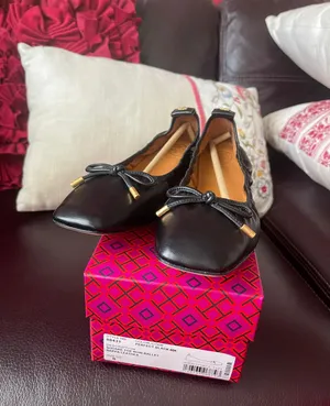 Tory Burch square toe bow ballet nappa leather color black NIX size 8 thumbnail 5