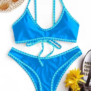 NWT ZAFUL Tie Back‎ High Cut Bralette Bikini Set thumbnail 2
