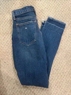 NWT Abercrombie & Fitch Medium Blue High-Rise Distressed Jeans thumbnail 3