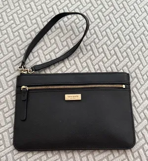 Kate Spade Tinie Laurel Way Black Leather Wristlet Wallet thumbnail 1