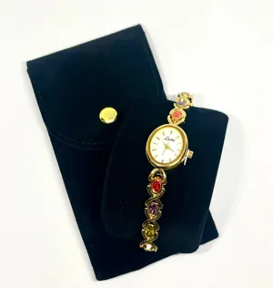 Women’s vintage style watch with multicolor stone thumbnail 1