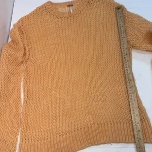 Free People Light & Lofty Coastal Loose Knit Alpaca Wool Orange Sweater Sz Small thumbnail 10