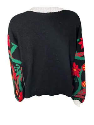 Holiday Time Llama Ugly Christmas Sweater 3D Embellished Crewneck Black S thumbnail 8