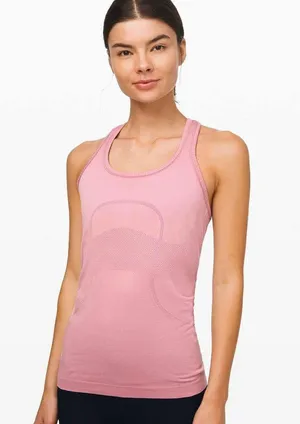 Lululemon Pink Taupe Swiftly Tech Racerback Athletic Workout Tank Top thumbnail 1
