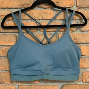 All in Motion Women's‎ V-Neck Strappy Padded Low Impact Sports Bra Teal Size M thumbnail 1