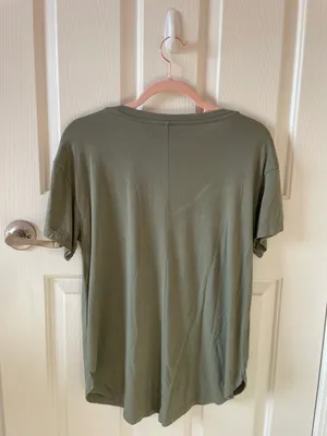 Abercrombie Olive Green Drapey V-Neck thumbnail 3