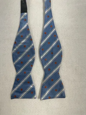 The Tie Bar Bow Tie Silk Mens Luxury Blue Adjustable Butterfly buckyball Tie thumbnail 3