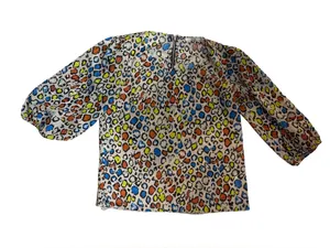 Papaya Multicolor Leopard Print Top- Blue, Orange, Yellow, Black thumbnail 1