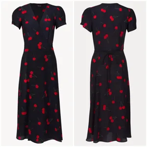 💕REALISATION PAR💕 The Teale Midi Wrap Dress ~ Wilde Cherry Print XXS NWOT thumbnail 11