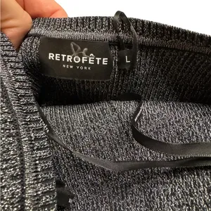 ✨ Retrofête Quinn‎ Metallic Knit Mini Dress Black Silver Sparkle Large NWT ✨ thumbnail 7