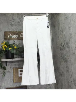 NWT Guess Eco Amanda Extra Flare Seamed Jeans W5GA1QD5N71 Calipso White 30x31 thumbnail 7