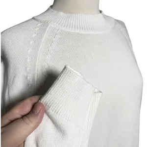 QUINCE Women’s White Organic Cotton Roll Neck Pull Over Sweater thumbnail 5