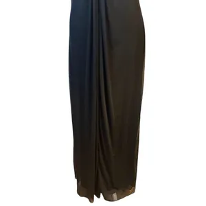 Alex Evenings Gown Women 10 Black Excellent Knot Front V-Neck Chiffon Maxi Dress thumbnail 5