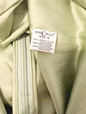 NWT Miss Circle Holly Basil Crystallized Corset Slit Satin Gown Maxi Sz Medium * thumbnail 7