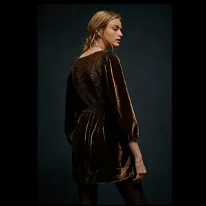 NWOT Free People Farrier Velvet Mini Dress Olive Green thumbnail 4