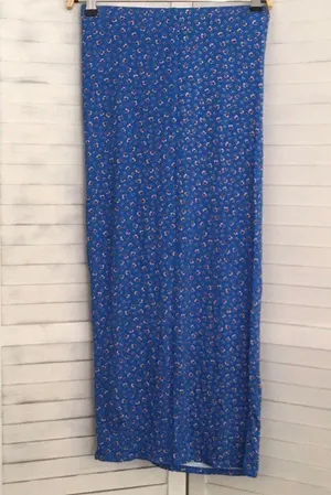 Blue Floral Skirt, Medium thumbnail 4