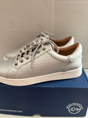 White Mountain Women's Uniform Lace-Up Sneakers Silver Size 9.5 Casual Shoes thumbnail 3