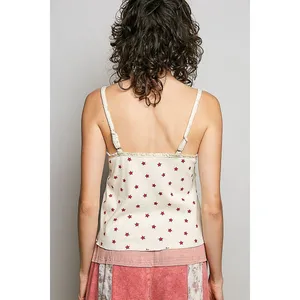 POL Star Printed Lightweight Ribbed Knit Cami - Medium thumbnail 4