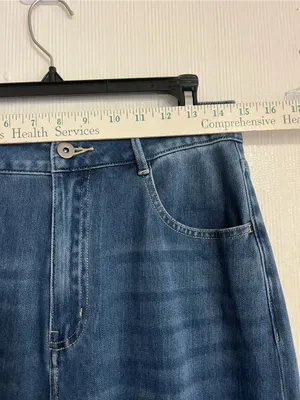 HALARA Blue Wide-Leg Flare Jeans thumbnail 4