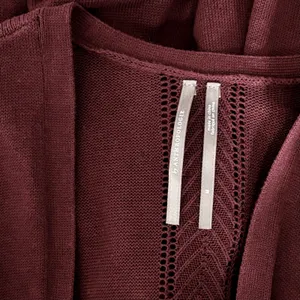 By ANTHROPOLOGIE Pointelle‎ Long Cardigan Sweater Purple Burgundy Cottage Medium thumbnail 10