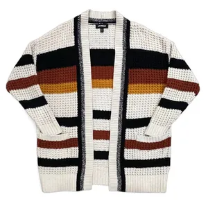 Express Multicolor Striped Open Front Oversized Cardigan Size XS thumbnail 14