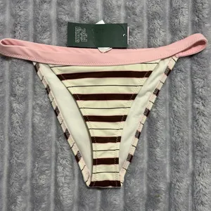 wild fable Pink and Brown Striped Bikini Bottom thumbnail 1