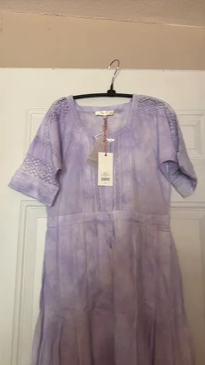 Love Shack Fancy Edie Maxi Dress violet splash hand dye xs thumbnail 3