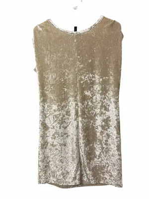 Knot Sisters Crushed Velvety Texture Champagne/Beige Shift lightweight Dress(S) thumbnail 8