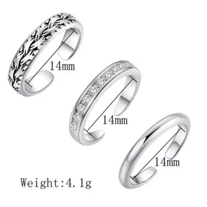NEW White Gold Filled Adjustable Toe Pinky Midi Finger Simulated‎ Diamond Ring thumbnail 6