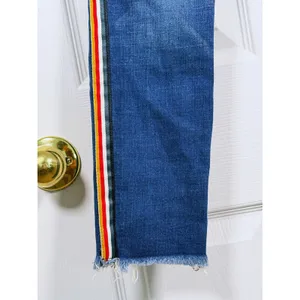 Y2K Abercrombie & Fitch Simone High Rise Jeans Size 27 Rainbow Side Stripe Denim thumbnail 8