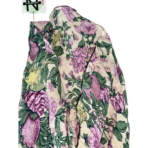 Abercrombie & Fitch Cream Green Floral Ruffle Wrap Long Midi Skirt Women Size XS thumbnail 4