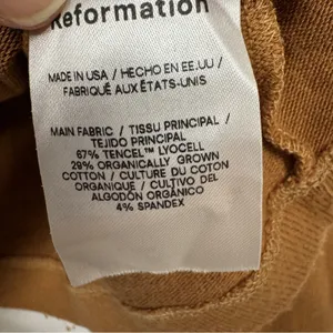Reformation Brown Organic Cotton Blend V Neck Sweater Women S Bell Sleeve Luxury thumbnail 7
