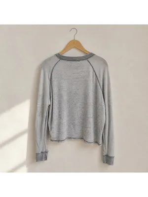 American Eagle Squad Gray Lightweight Cropped Sweatshirt Small S thumbnail 2