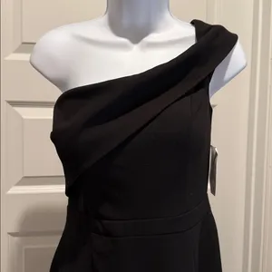 Aqua NWT‎ Size 12 Black One Shoulder Asymmetrical Sheath Cocktail Dres thumbnail 5