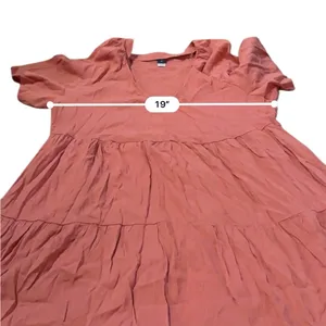 Old Navy NWT Mini Dress Women's Sz‎ Medium Amber Glow V Neck Tiered Short Sleeve thumbnail 9