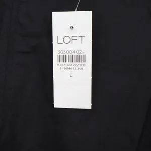 LOFT Blouse Women's L Black Puff Ruched Sleeve Tie Back New thumbnail 4