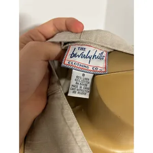 Beverly Hills Clothing Co Linen Blend Button Front Safari Midi Dress Beige Sz 8 thumbnail 6