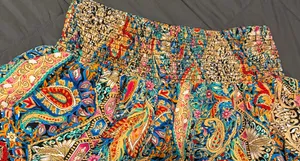 Set of 2 SHEIN CURVE Paisley Printed Flounced Layered Shorts Size 1XL thumbnail 4