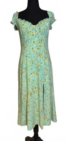 Hello Molly Floral Maxi Dress Cottagecore Puff Sleeve Rayon thumbnail 1