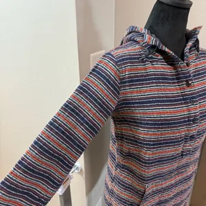 Burton Women's Colorful Stripe Serape Popover Sweatshirt Hoodie Half Button XS‎ thumbnail 3