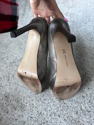 Anne Klein Metallic Bronze Peep-Toe Heels thumbnail 5
