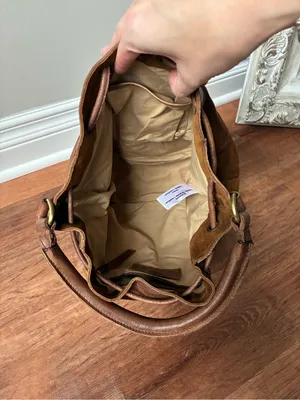 Anabaglish suede leather bucket bag with dreamcatcher charm thumbnail 12