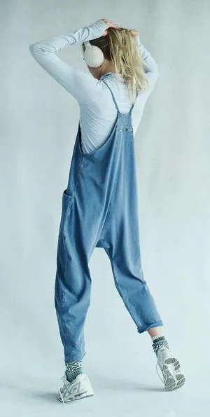 NWT Free People Hot Shot Onesie In Skyline. Currently Online On FP $70 Retail thumbnail 3