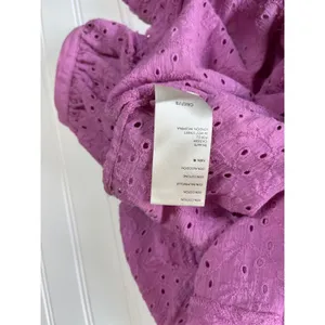 Free People Maddison Orchid Eyelet Oversized Balloon Sleeve Blouse XS thumbnail 4