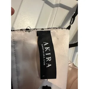 Akira Rica Rica Off Corset Crop Top Black Lace Mesh Tie Strap Large‎ NWT thumbnail 5